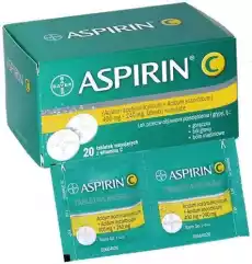 ASPIRIN C x 20 tabletek musyjących Zdrowie i uroda Zdrowie Leki Przeziębienie i grypa