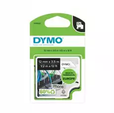 DYMO LM Taśma D1 12mm x 35m nylonowa czarny nadruk na białym tle Komputery Drukarki i skanery