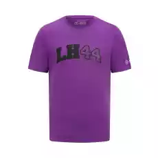 Tshirt męski Lewis Hamilton Logo Purple Mercedes AMG F1 2023 Odzież obuwie dodatki Odzież męska Koszulki męskie