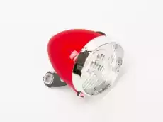 Lampa przód bateryjna 160302 SW 3LED RETRO czerwona z włącz 4xAA buchwytu Sport i rekreacja Rowery i akcesoria Akcesoria rowerowe Oświetlenie rowerowe