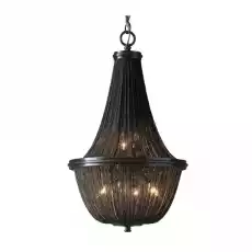 Lampa Sufitowa Wisząca Roma Czarna 46x46x75cm Dom i ogród Wyposażenie wnętrz Oświetlenie Lampy sufitowe