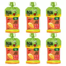 6 x Smoothie BananowoTruskawkowe Bez Dodatku Cukru 120 ml Bob Snail Artykuły Spożywcze