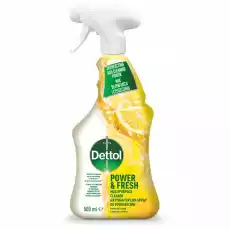 Dettol Power Fresh antybakteryjny spray do powierzchni Cytryna 500ml Zdrowie i uroda Zdrowie Preparaty do dezynfekcji