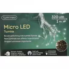 Lampki micro migające 320 led zewwew zimny biały 1m Gadżety Imprezowe Pozostałe