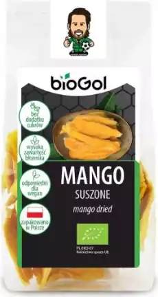 MANGO SUSZONE BIO 100 g BIOGOL Artykuły Spożywcze Bakalie i suszone owoce