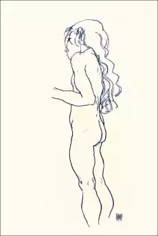 Standing Nude Girl Facing Left Egon Schiele plakat Wymiar do wyboru 20x30 cm Dom i ogród Wyposażenie wnętrz Dekoracja Obrazy i plakaty