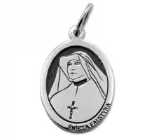 Medalik srebrny z wizerunkiem św Siostry Faustyny Kowalskiej MEDFK01 Biżuteria i zegarki Wyroby jubilerskie Inne wyroby jubilerskie
