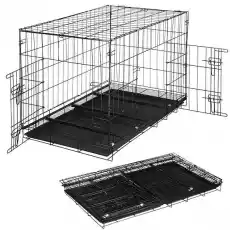 Klatka kennelowa dla zwierząt kojec dla psa kota 100 x 70 x 60 cm L czarny Dom i ogród Artykuły zoologiczne