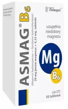 ASMAG B6 x 50 tabletek Zdrowie i uroda Zdrowie Witaminy minerały suplementy diety