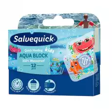 Salvequick Aqua Block Kids wodoodporne plastry dla dzieci 12szt Zdrowie i uroda Zdrowie Urządzenia i akcesoria medyczne