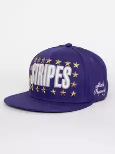 Czapka Z Daszkiem Snapback Fioletowa Royal Blue Haft Stripes Stars Odzież obuwie dodatki Galanteria i dodatki Nakrycia głowy Czapki z daszkiem