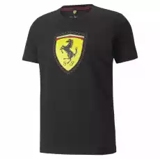 Koszulka męska Puma FERRARI RACE COLORED BIG SHIELD czarna 53375301 Odzież obuwie dodatki Koszulki