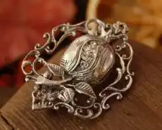 IGLESIA srebrna broszka z kryształkami Swarovskiego Biżuteria i zegarki Wyroby jubilerskie Broszki