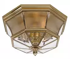 Plafon ArtDeco Mosiądz 39x39x20cm Dom i ogród Wyposażenie wnętrz Oświetlenie Lampy ścienne