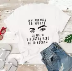 koszulka dla stylistki rzęs Odzież obuwie dodatki Odzież damska Tshirty i koszulki damskie