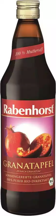 RABENHORST Granat sok 100 BIO 750ml Artykuły Spożywcze Produkty dietetyczne Soki