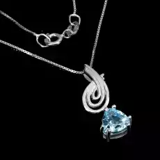 Naszyjnik srebrny 925 Swiss Blue topaz piękny 4 Biżuteria i zegarki Wyroby jubilerskie Naszyjniki