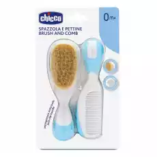 Chicco Brush and Comb zestaw szczotka z naturalnego włosia grzebyk 0m Niebieski Dla dziecka Akcesoria dla dzieci