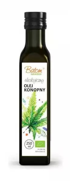 OLEJ KONOPNY TŁOCZONY NA ZIMNO BIO 250 ml BATOM Zdrowie i uroda