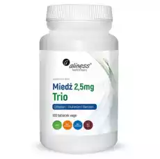 ALINESS MIEDŹ TRIO 25MG 100 TABLETEK VEGE Zdrowie i uroda Zdrowie Witaminy minerały suplementy diety