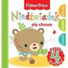 Fisher Price Puzzle 4 el Niedźwiadek się chowa Książki Dla dzieci