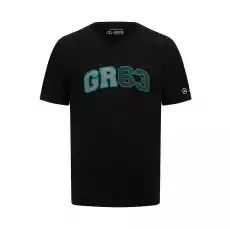 Tshirt męski George Russell Logo Black Mercedes AMG F1 2023 Odzież obuwie dodatki Odzież męska Koszulki męskie