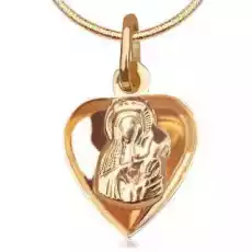 medalik złoty Maryja w sercu Biżuteria i zegarki Dewocjonalia