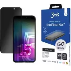 Szkło prywatyzujące 3mk HardGlass Max Privacy do iPhone 15 Pro czarna ramka Telefony i akcesoria Akcesoria telefoniczne Folie ochronne