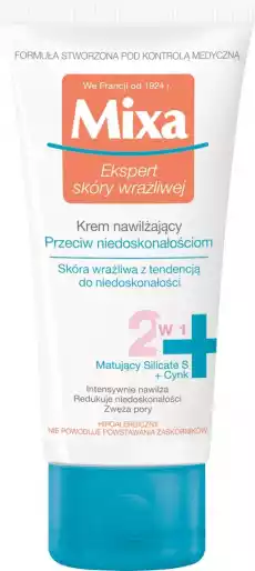 Mixa Przeciw niedoskonałościom nawilżający krem przeciw niedoskonałościom 2w1 50ml Zdrowie i uroda Kosmetyki i akcesoria Pielęgnacja twarzy Kremy do twarzy