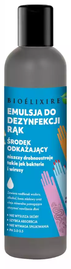 Bioelixire odkażająca emulsja do dezynfekcji dłoni 300ml Zdrowie i uroda Zdrowie Preparaty do dezynfekcji