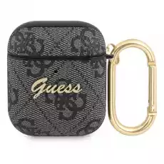 Guess GUA24GSMK AirPods cover szarygrey 4G Script Metal Collection Telefony i akcesoria Akcesoria telefoniczne Etui