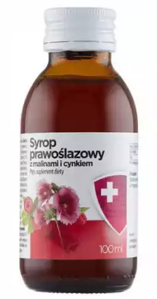 SYROP PRAWOŚLAZOWY z malinami i cynkiem 100ml Zdrowie i uroda Zdrowie Leki Przeziębienie i grypa