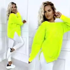 BLUZA BASIC 3D KH5782 LIMONKA NEON Odzież obuwie dodatki Odzież damska Bluzy damskie