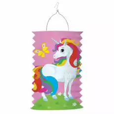 Lampion papierowy rozciągany róż Jednorożec 28cm Gadżety Imprezowe Pozostałe