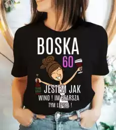 damska koszulka na 60 urodziny boska 60 Odzież obuwie dodatki Odzież damska Tshirty i koszulki damskie