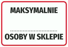 Naklejka Maksymalnie osoby w sklepie Biuro i firma Odzież obuwie i inne artykuły BHP Instrukcje i znaki BHP