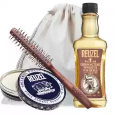 Duży zestaw do stylizacji włosów Reuzel Grooming Tonic Reuzel Fiber Pomade ZEW Roller Gadżety Zestawy prezentowe