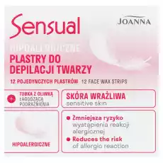 Joanna Sensual Hipoalergiczne plastry do depilacji twarzy 12 sztuk i Tubka z oliwką łagodzącą 10 ml Zdrowie i uroda Kosmetyki i akcesoria Pielęgnacja ciała Depilacja