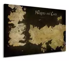 Game of Thrones Westeros and Essos Antique Map Obraz na płótnie Dom i ogród Wyposażenie wnętrz Dekoracja Obrazy i plakaty