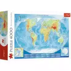 Puzzle 4000 el Wielka mapa fizyczna świata Trefl Dla dziecka Zabawki Puzzle