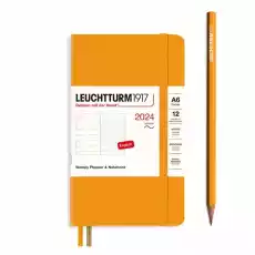 PLANER TYGODNIOWY Z NOTATNIKIEM LEUCHTTURM1917 W MIĘKKIEJ OPRAWIE POCKET A6 2024 RISING SUN Biuro i firma Akcesoria biurowe Artykuły papiernicze