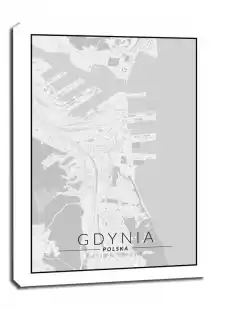 Gdynia mapa czarno biała obraz na płótnie Wymiar do wyboru 20x30 cm Dom i ogród Wyposażenie wnętrz Dekoracja Obrazy i plakaty