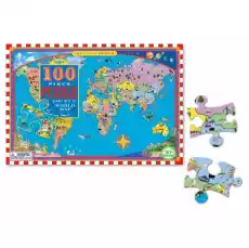 MAPA ŚWIATA puzzle 100 elementów Dla dziecka Zabawki Puzzle