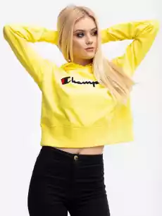 Mesh Logo Script Hooded Sweatshirt Yellow Odzież obuwie dodatki Odzież damska Bluzy damskie