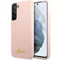 Guess GUHCS23SLSLMGPP S23 S911 różowypink hardcase Silicone Script Metal Logo Telefony i akcesoria Akcesoria telefoniczne Etui