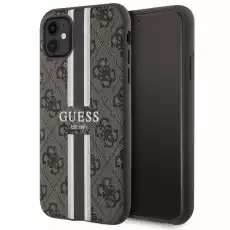 Guess GUHMN61P4RPSW iPhone 11 Xr brązowybrown hardcase 4G Printed Stripes MagSafe Telefony i akcesoria Akcesoria telefoniczne Etui