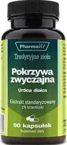 Pokrzywa zwyczajna Urtica dioica ekstrakt standaryzowany 1 krzemionki 90 kapsułek PharmoVit Zdrowie i uroda Zdrowie Witaminy minerały suplementy diety