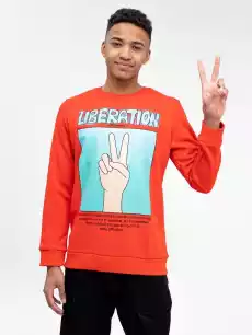 Bluza Bez Kaptura Breezy Liberation Czerwona Odzież obuwie dodatki Odzież męska Bluzy męskie