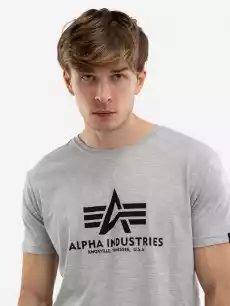 Koszulka Z Krótkim Rękawem Męska Szara Alpha Industries Basic Odzież obuwie dodatki Odzież męska Koszulki męskie