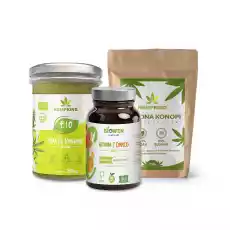 Zestaw dla aktywnych białko konopne ziarna 250g Witamina C Complex Zdrowie i uroda Zdrowie Medycyna naturalna Produkty CBD